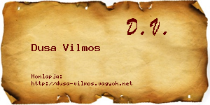 Dusa Vilmos névjegykártya
